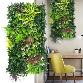 ODTORY Plant Wall Panels,40"x 20" Artificial Grass Wall Backdrop Boxwood Ivy Fence Privacy Screen with UV Protection,Fake Greenery Leaf Hedge Fence Screen for Outdoor,Indoor,Garden,Backyard and Decor