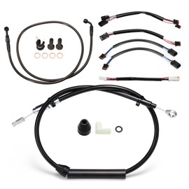 MoKitDora 12” Handlebar Extended Clutch Throttle Cables Brake Line CAN-bus Wiring for Harley 2018-UP Breakout Deluxe Fat Bob Boy Models without ABS, Black