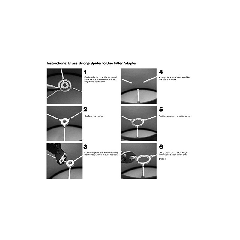 B&P Lamp® 3-Way Uno Bridge Adapter, Brass Plated & Lacquered