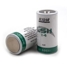 elxjar (2-Pack) 3.6V 6.5Ah LSH14 C Size Lithium Thionyl Chloride Battery ER26500M