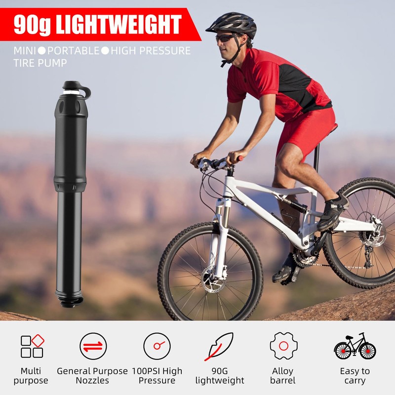 Mini Bicycle tire Pump, Portable Bicycle tire Pump with Frame