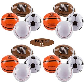 Forest & Twelfth Inflatable 16 inch Sports Balls, Pack of 12, Sports Ball Inflate Toys Set Includes Baseball, Basketball, Football, and Soccer Ball â Ideal Party Favors and Decorations