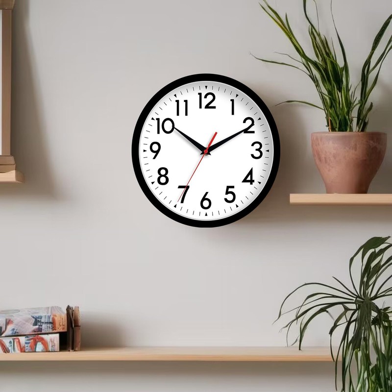 DAXSMY Wall Clock Analog 10 Inch Silent Non Ticking Battery