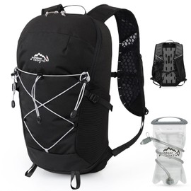 IX INOXTO Hydration Backpack with 2L Water Bladder Bag for Women and Men, 15L Lightweight Pack for Running, Cycling, Camping (Black)