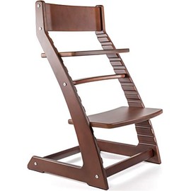 Fornel Heartwood Dark Walnut Adjustable Wooden High Chair for Babies Toddlers and Kids Easy to Clean Dining Chair from 3 Years