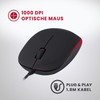 Perixx PERIDUO-212B DE, Kompaktes Mini Tastatur und Maus Set, USB-Kabel,