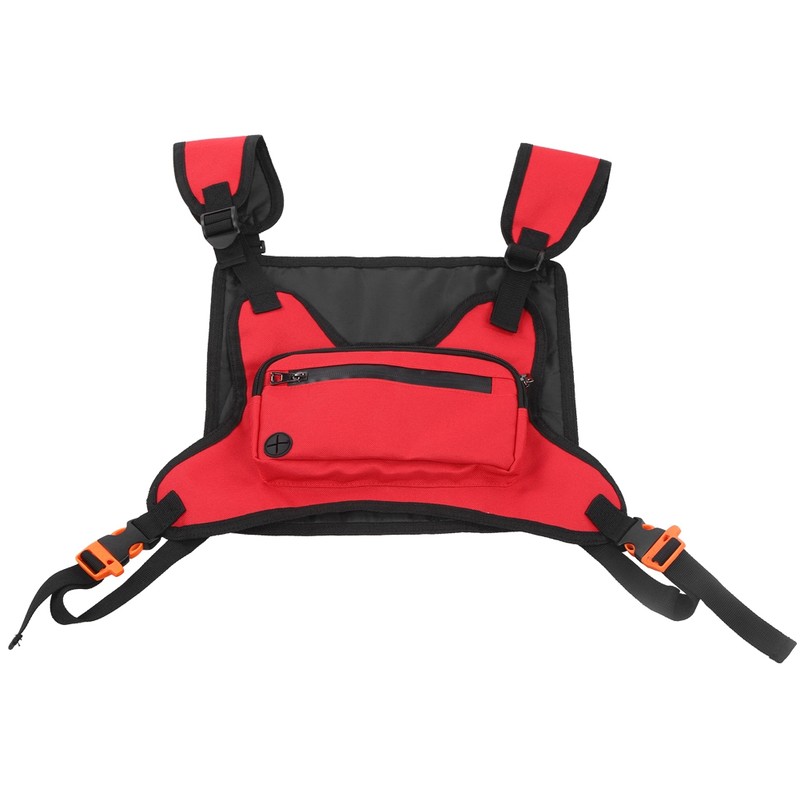 Multi Functional Outdoor Sports Running Chest Bag Adjustable Red Vest
