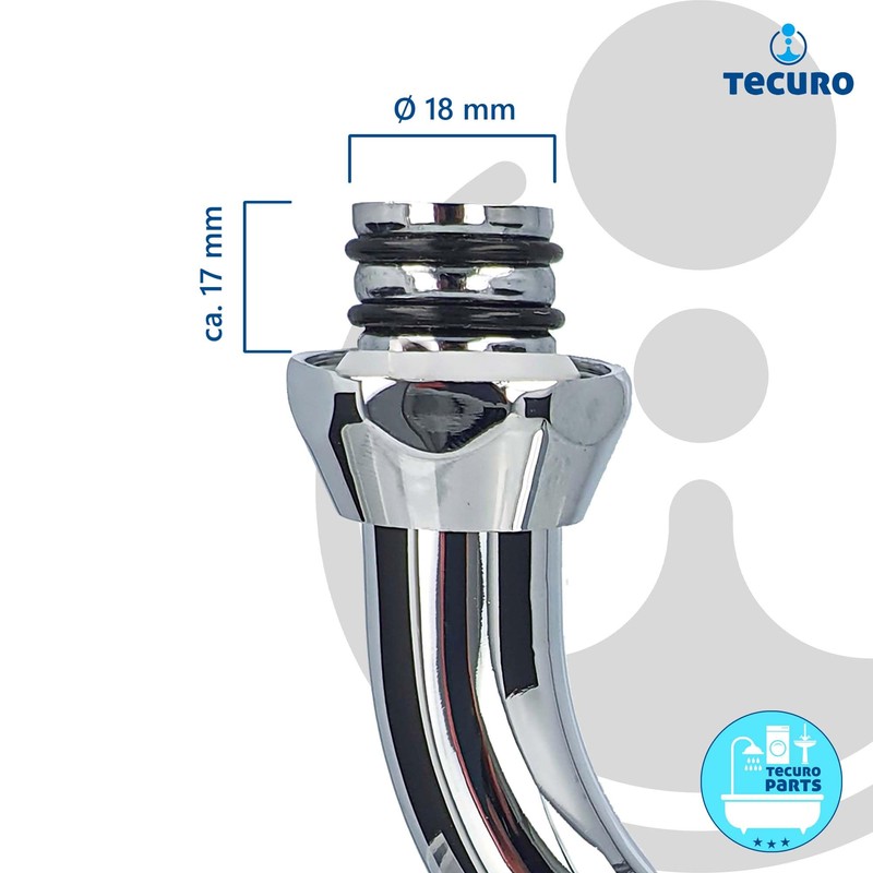 tecuro S-Spout for Wall Fittings 3/4 Inch Tapered Sealing Length