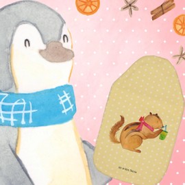 Mr. & Mrs. Panda Hot Water Bottle Squirrel Smoothie - Gift, Small Hot Water Bottle, Heat Cushion, Animal Motifs, Children's Hot Water Bottle, Grain Cushion, Green