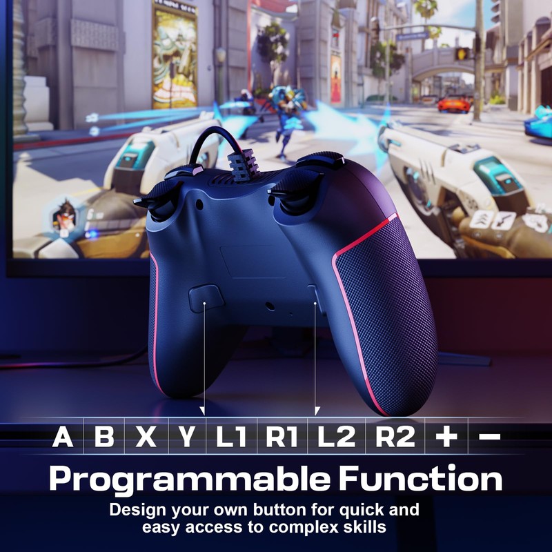 RivalPlay Controller for PC with 2-Button Mapping Wired Gamepad Compatible