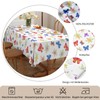 iEvery Tablecloth Spring Washable, Floral Butterfly Garden Tablecloth Rectangular Weatherproof