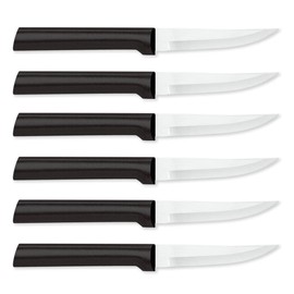 RADA Heavy Duty Paring Knife –Stainless Steel Blade With Stainless Steel Black Resin Handle, 7-1/8 Inches, Pack of 6