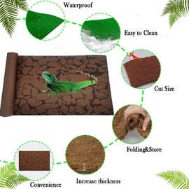 BNOSDM 2 PCS Reptile Carpet Mat Terrarium Liner Bedding Reptile Cage Mat Supplies for Tortoise Lizard Leopard Gecko Snake Chameleon 23.6’’ x 15.7’’