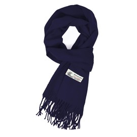 Glory Max - Bufanda unisex de invierno de color liso, sensación de cachemira, suave, clásica, 72 x 12 pulgadas, marino, 72" x 12" x 0.2"