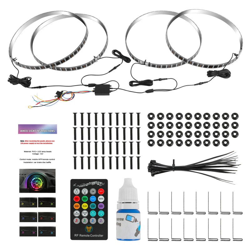 KEEPDSGN 4PCS 15" RGB LED Wheel Ring Lights Chasing Rim