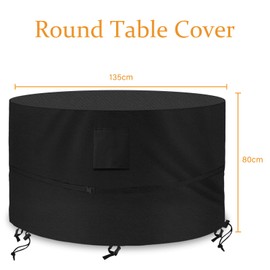 Kovshuiwe Garden Furniture Covers,Patio Furniture Cover Waterproof,Patio Table Covers 420D Heavy Duty Oxford Fabric Rattan Furniture Cover Windproof Anti-UV for Patio, Outdoor(Black)