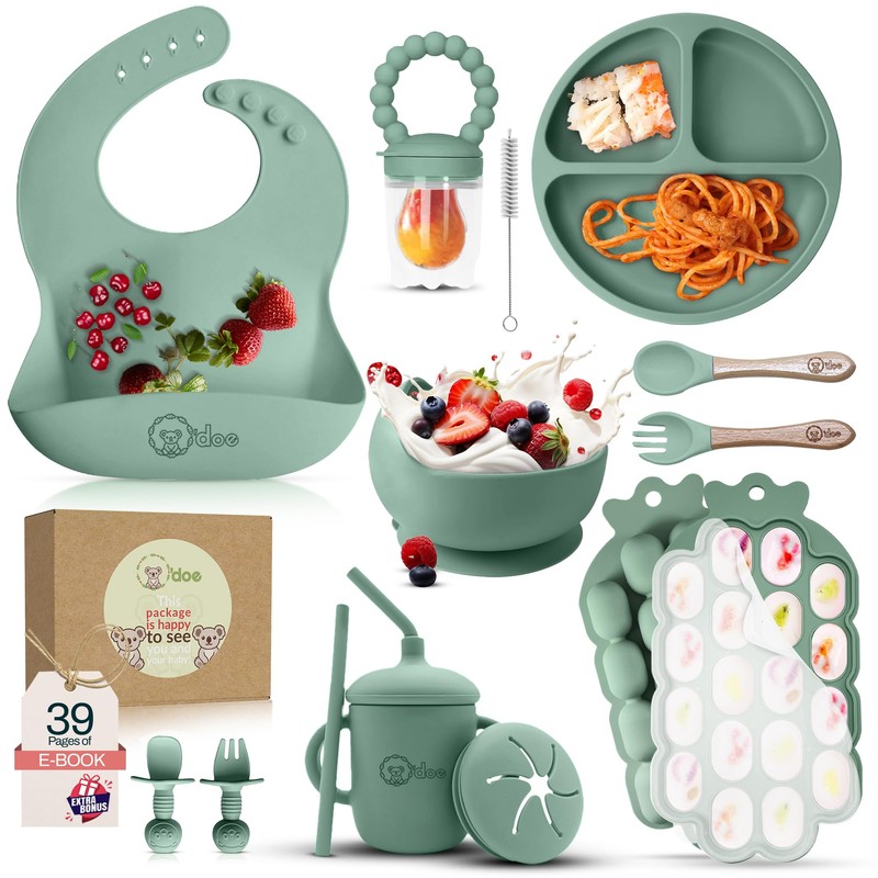 O'doe Baby Weaning Set – 15 Pcs Silicone Baby Feeding
