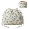 Lyssiatina Drawstring Cosmetic Bag, Blue Flower, 6.9*6.7*3.9inch