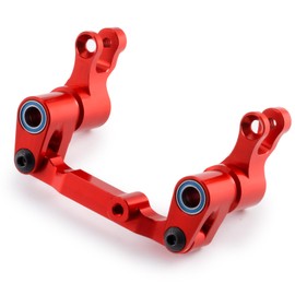 BRKRC Aluminum Front Bellcrank Steering Assembly for Tra-xxas 1/16 Mini Maxx 4WD RTR Brushless Monster Truck RC Car Upgrades Parts (Red)