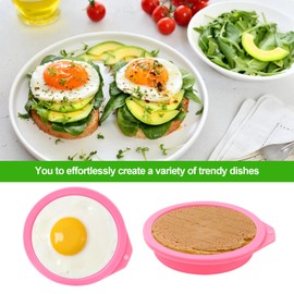 YINARONG 4 Pcs Air Fryer Egg Molds, Air Fryer Egg Molds Silicone, Air Fryer Bites Egg Molds for Muffin Lids, Toast, Non-Stick Air Fryer Accessories