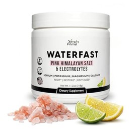 Polvo de electrolitos cetogénicos WATERFAST para ayuno e hidratación - Sabor a lima-limón  Sal rosa del Himalaya (sodio), potasio, magnesio, calcio...