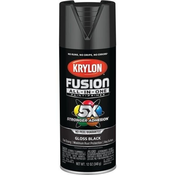 Fusion 6-Krylon Fusion All-In-One Gloss Spray Paint & Primer, Black