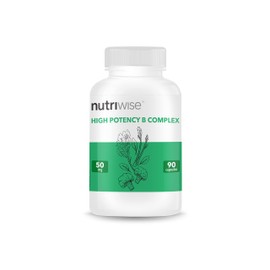 Nutriwise High Potency Vitamin B Complex Supplement for Energy and Stress 90 Capsules