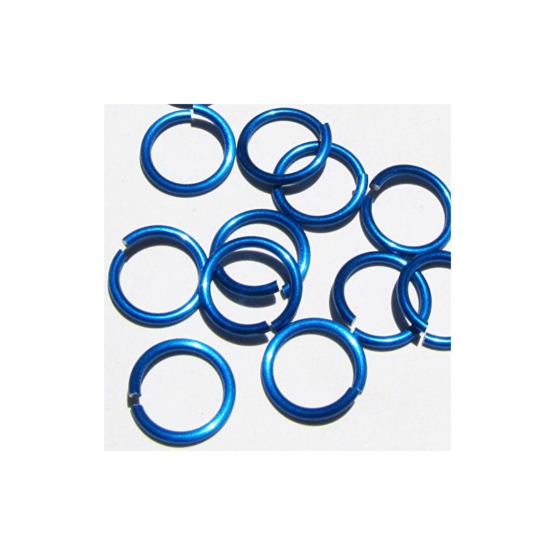 Turquoise Anodized Aluminum Jump Rings 250 1/4 18g Saw Cut