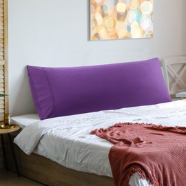 PiccoCasa Body Pillow Cover Super Soft Cotton Bolster Pillow Case for Full Body Pillow, 1PC Body Pillow Case with Envelope Closure for Adults Grape 50x140cm (4.6ft.)