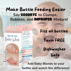Baby Blends Bottle Whisk, Eliminate Clumps and Reduce Bubbles, 2-Pack,BPA Free Food Grade Silicone (Pink)