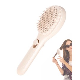 BPTRKOM 1 Stück Entwirrungsbürste ohne Ziepen - Nachhaltige Lockenbürste mit zurückziehbaren Zähnen - Für alle Haartypen inkl. Locken & Kopfhautmassage(Weiß)