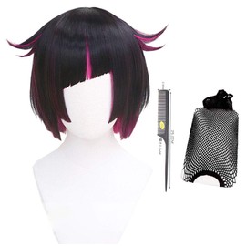 Lilia Cosplay Wig, Costume Accessory, Exclusive Net and Comb, Dark Purple & Rose