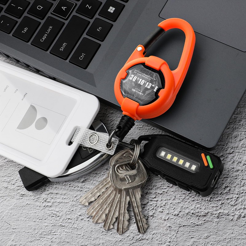 Retractable Keychain, Heavy Duty Carabiner Badge Holder, Tactical ID Badge