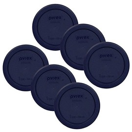 Pyrex 7202-PC 1-Cup Dark Blue Food Storage Replacement Lid (6-Pack) - Made in USA