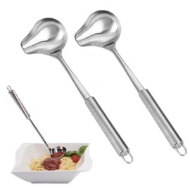 Set of 2 sauce spoons, sauce ladles, stainless steel sauce spoons, small ladle with pouring spout, 20 cm, for dispensing ketchup, black pepper sauce, sauces, soups and more