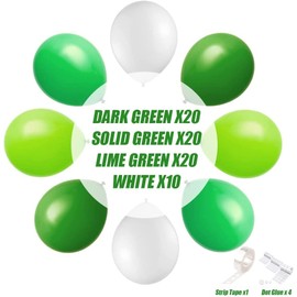 Green Balloons, 70pcs Green White Balloons 12inch Emerald Lime Light Green Assortment Balloons for Birthday Jungle Party Supplies…