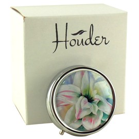 Houder Designer Pill Box by Houder - Decorative Pill Case with Gift Box - Carry Your Meds in Style (Lilly)