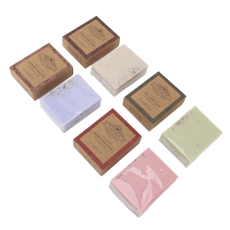 4pcs Exfoliating Soap Set Moisturizing Colorful Sea Salt Shea Butter