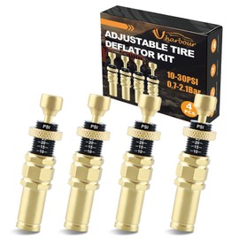 Uharbour Adjustable Tire Deflator, 10-30 Psi Tire Deflators Offroad Accessories, Auto Stop Air Down Tire Deflators, Air Down All Four Tires(4 Pcs)