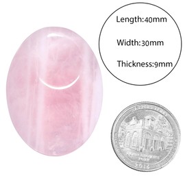 Nupuyai Rosenquarz Handschmeichler Stein Daumenstein Edelstein Oval Kristall Heilstein für Ängste und Stress, Meditation, Massage, Gua Sha, SPA