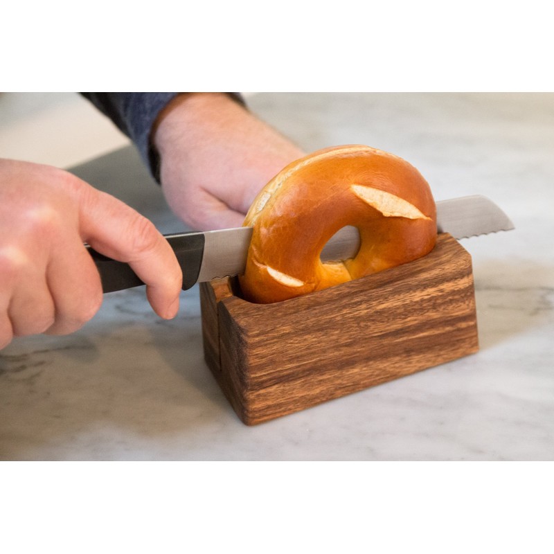 Ironwood Gourmet 28330 Local 338 Bagel Miter, Acacia Wood, 7