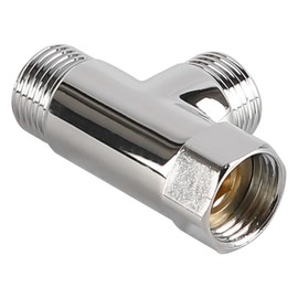 Laroal G1/2 Inch Diverter Valve T-Type Adapter 3-Way T-Type Adapter For Bidet Rust-Proof Shower Distributor Shower Diverter Valve