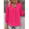 Samefar Women's Fashion Pom Pom Sleeve Blouse Soft Chiffon Casual