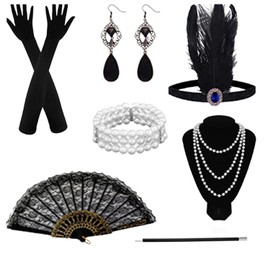 AOOTOOSPORT 1920s Flapper Great Gatsby Accessories Set 7 Pack Fashion Flapper Accessories for Women