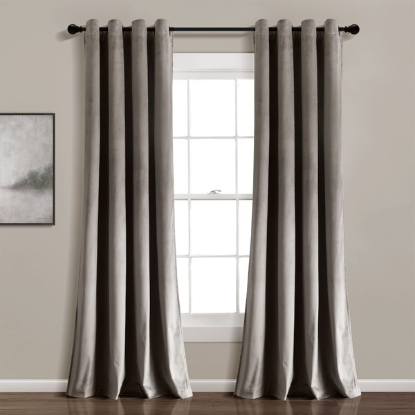 Lush Decor Prima Velvet Solid 100% Lined Blackout Grommet Window