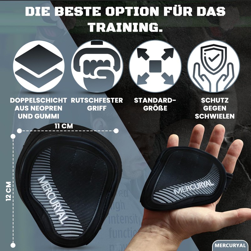 MERCURYAL Pack of 2 Fitness Grip Pads, Grip Pads for