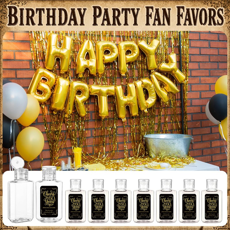 50 Sets 60th Party Favors Empty Hand Sanitizer Bottles