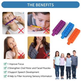 6 Packs Sensory Chew Pencil Toppers for Sensory Kids, Boys and Girls, Chewable Pencil Covers for Chewers with Autism, ADHD, SPD, or Special Oral Motor Need