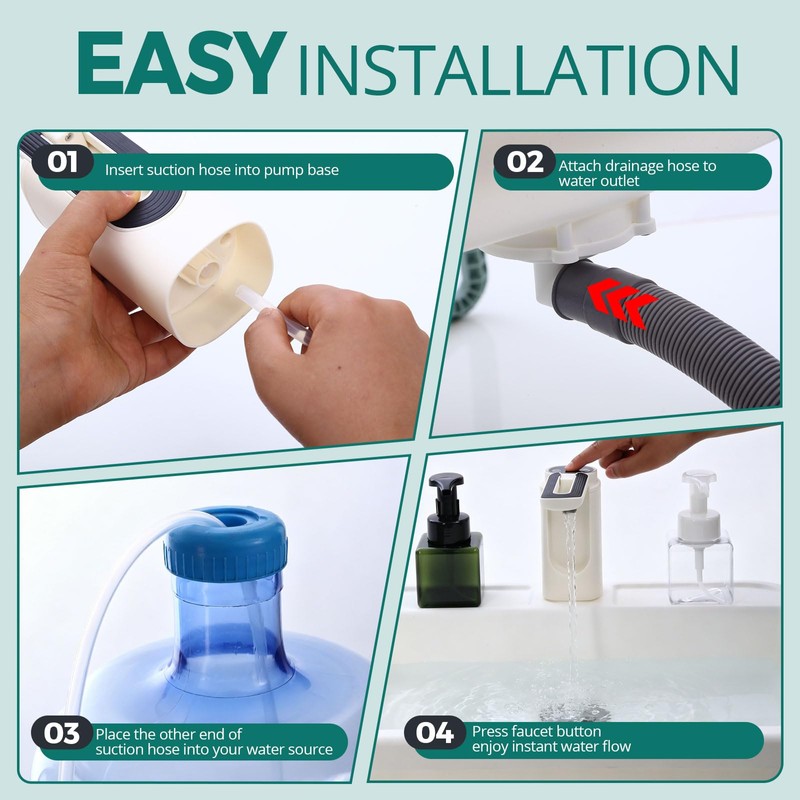 Portable Sink Hand Wash Station, Camping Sink With Electric Pump