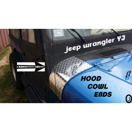 jocartsparts.com Fits Jeep Wrangler YJ -CJ7-CJ8 Polished Alum Diamond Plate 2 PC. HOOD COWL ENDS